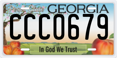 GA license plate CCC0679