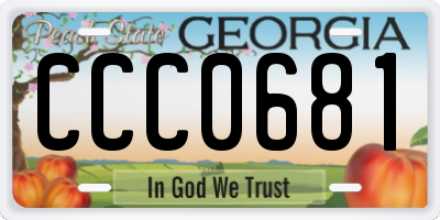 GA license plate CCC0681