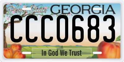 GA license plate CCC0683