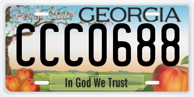 GA license plate CCC0688