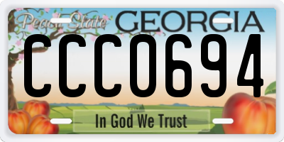 GA license plate CCC0694