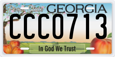 GA license plate CCC0713