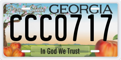 GA license plate CCC0717
