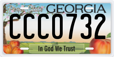 GA license plate CCC0732