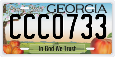 GA license plate CCC0733