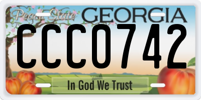 GA license plate CCC0742