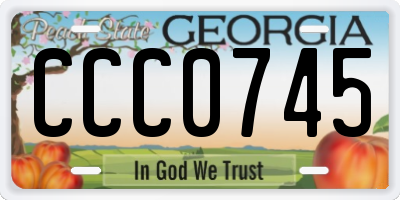 GA license plate CCC0745