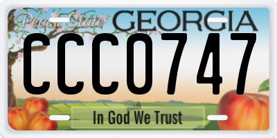 GA license plate CCC0747