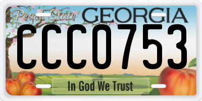 GA license plate CCC0753