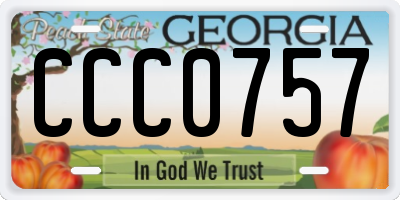 GA license plate CCC0757