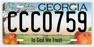 GA license plate CCC0759