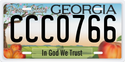 GA license plate CCC0766