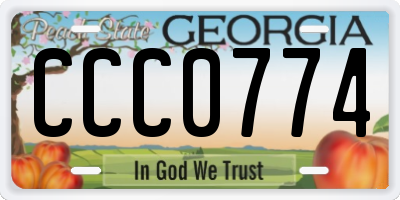 GA license plate CCC0774