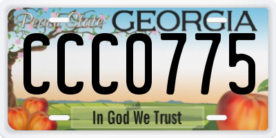 GA license plate CCC0775