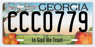 GA license plate CCC0779