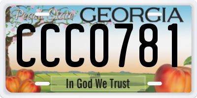 GA license plate CCC0781
