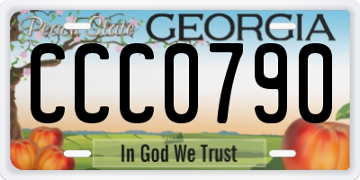 GA license plate CCC0790