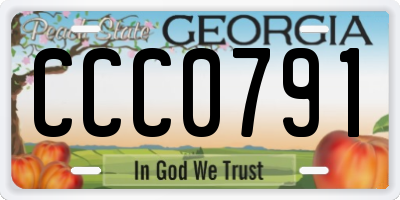 GA license plate CCC0791