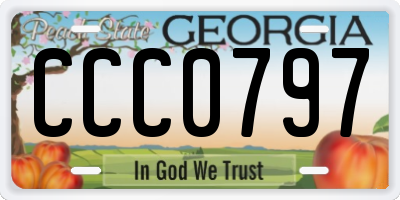 GA license plate CCC0797