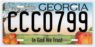 GA license plate CCC0799