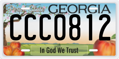 GA license plate CCC0812