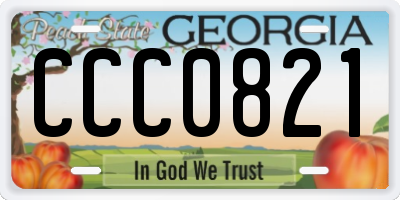 GA license plate CCC0821