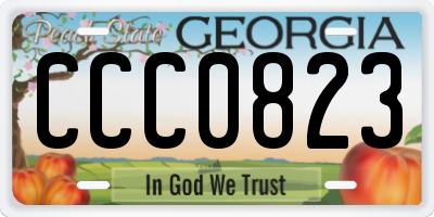 GA license plate CCC0823