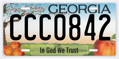 GA license plate CCC0842