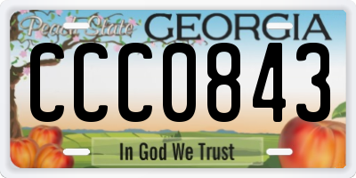 GA license plate CCC0843