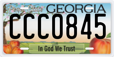 GA license plate CCC0845