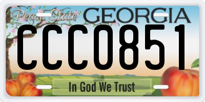 GA license plate CCC0851
