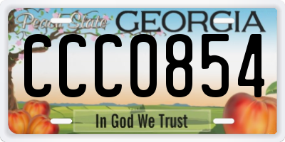 GA license plate CCC0854