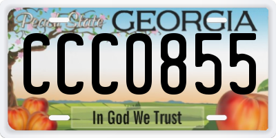 GA license plate CCC0855
