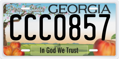 GA license plate CCC0857