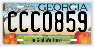 GA license plate CCC0859