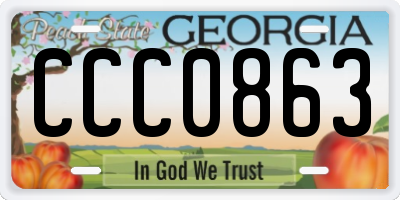 GA license plate CCC0863