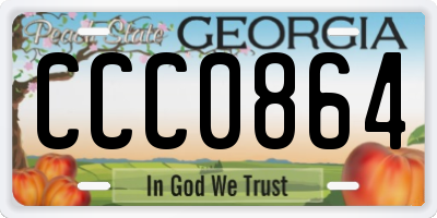 GA license plate CCC0864