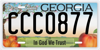 GA license plate CCC0877