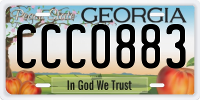 GA license plate CCC0883