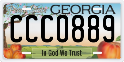 GA license plate CCC0889