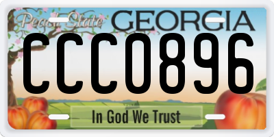 GA license plate CCC0896