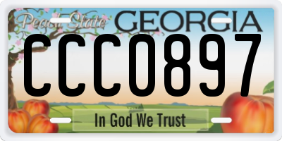 GA license plate CCC0897