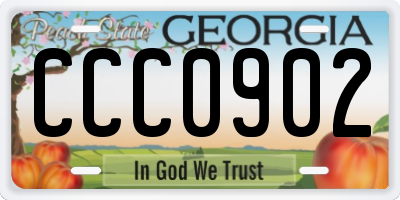 GA license plate CCC0902