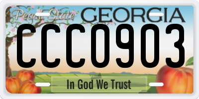 GA license plate CCC0903