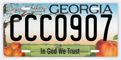 GA license plate CCC0907