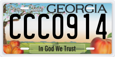 GA license plate CCC0914