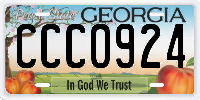 GA license plate CCC0924