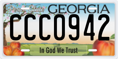 GA license plate CCC0942