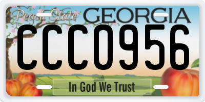 GA license plate CCC0956