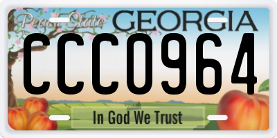 GA license plate CCC0964